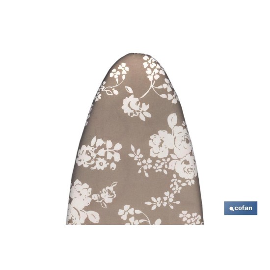 FUNDA TABLA PLANCHAR ACOLCHADA 140X60 FLORES BLANCAS