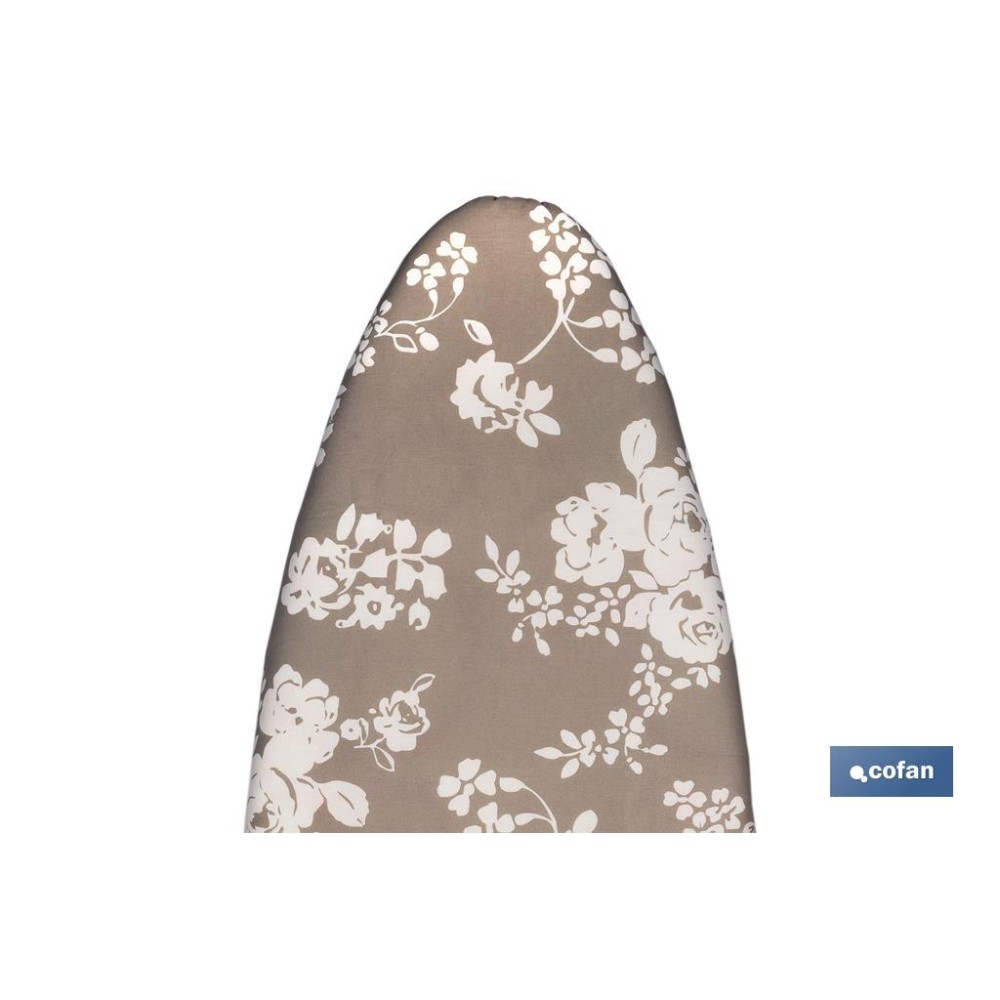 FUNDA TABLA PLANCHAR ACOLCHADA 140X60 FLORES BLANCAS