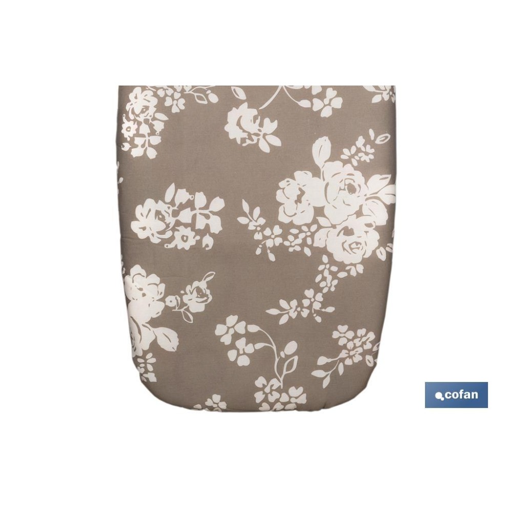 FUNDA TABLA PLANCHAR ACOLCHADA 140X60 FLORES BLANCAS