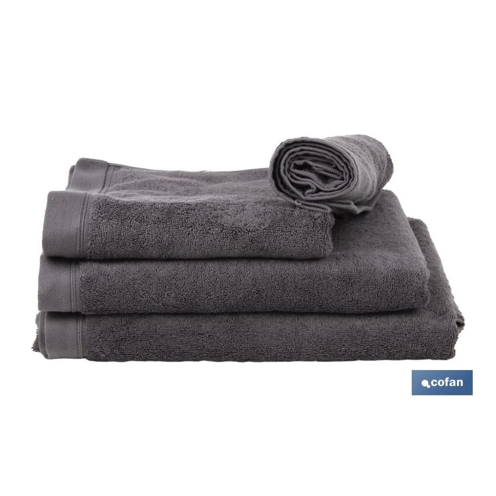 TOALLA BAÑO GRIS ANTRACITA GR.580/M2 MODELO PIEDRA 100X150cm (PACK: 1 UDS) - Almacén de Ferretería Acor