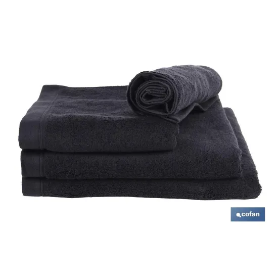 TOALLA TOCADOR NEGRO GR.580/M2 MODELO BRILLANTE 30X50cm (PACK: 1 UDS) - Almacén de Ferretería Acor