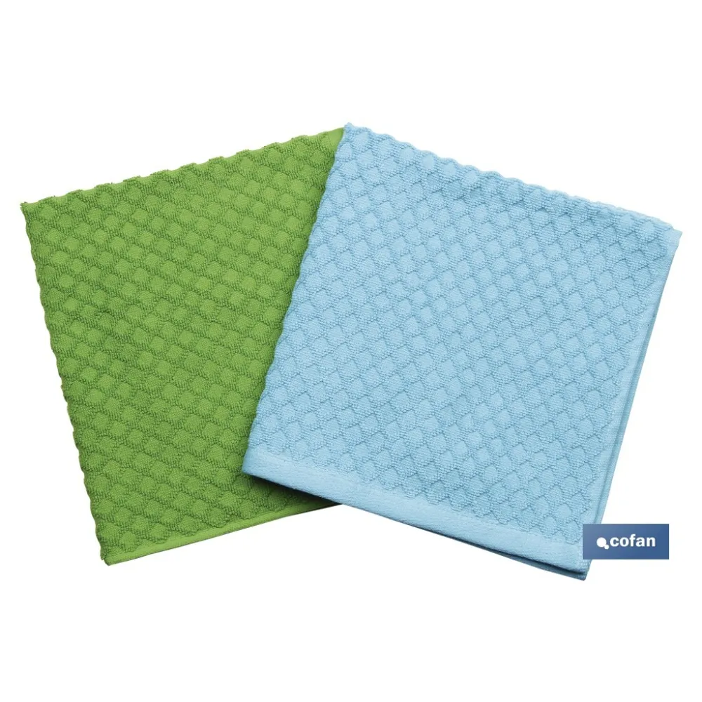 PACK 2 PAÑOS COCINA 50x50 VERDE/AZUL (PACK: 1 UDS) - Almacén de Ferretería Acor