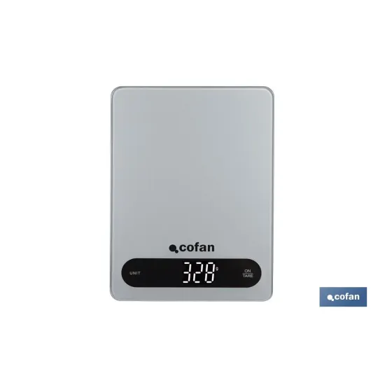 BÁSCULA DE COCINA DIGITAL 10 KG COLOR GRIS (PACK: 1 UDS) - Almacén de Ferretería Acor