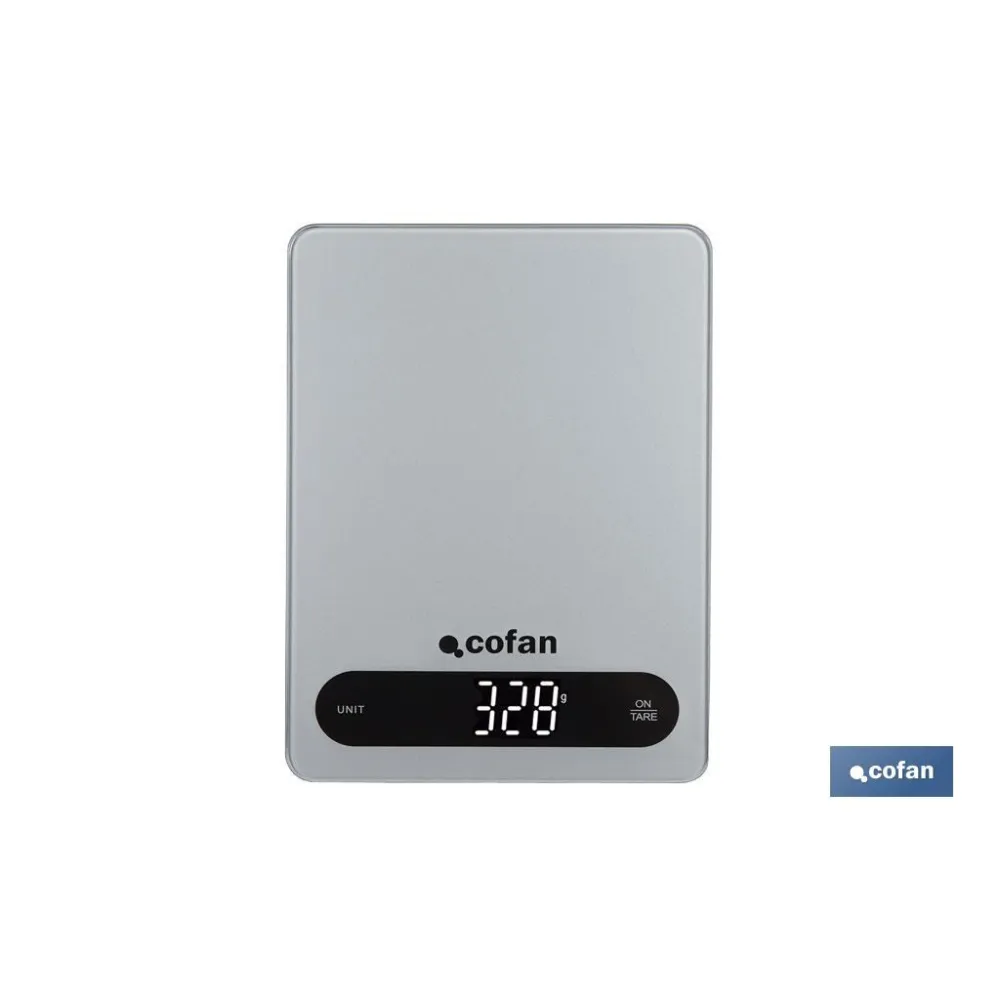 BÁSCULA DE COCINA DIGITAL 10 KG COLOR GRIS (PACK: 1 UDS) - Almacén de Ferretería Acor