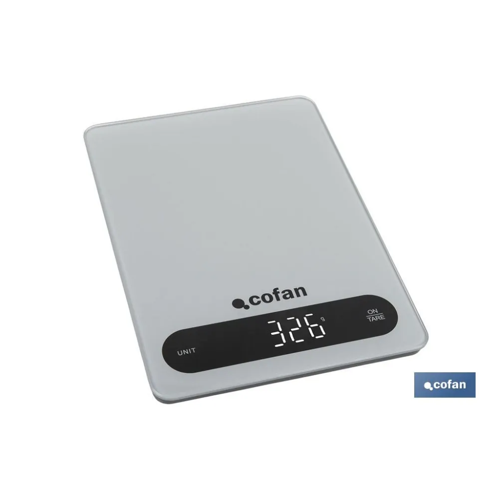 BÁSCULA DE COCINA DIGITAL 10 KG COLOR GRIS (PACK: 1 UDS) - Almacén de Ferretería Acor