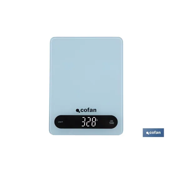 BÁSCULA DE COCINA DIGITAL 10 KG COLOR AZUL (PACK: 1 UDS) - Almacén de Ferretería Acor