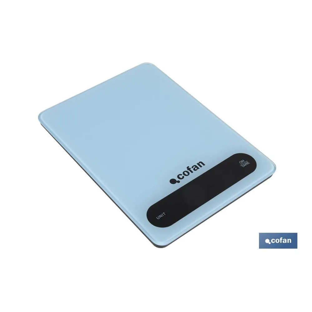 BÁSCULA DE COCINA DIGITAL 10 KG COLOR AZUL (PACK: 1 UDS) - Almacén de Ferretería Acor