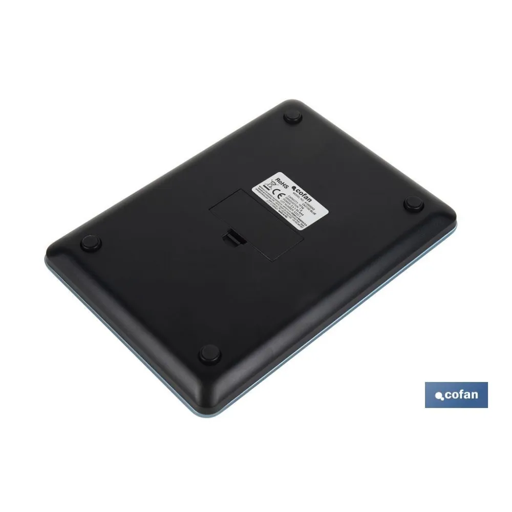 BÁSCULA DE COCINA DIGITAL 10 KG COLOR AZUL (PACK: 1 UDS) - Almacén de Ferretería Acor