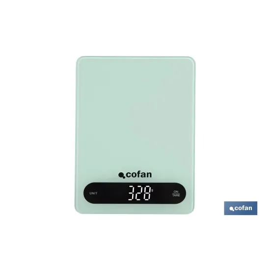 BÁSCULA DE COCINA DIGITAL 10 KG COLOR MENTA (PACK: 1 UDS) - Almacén de Ferretería Acor
