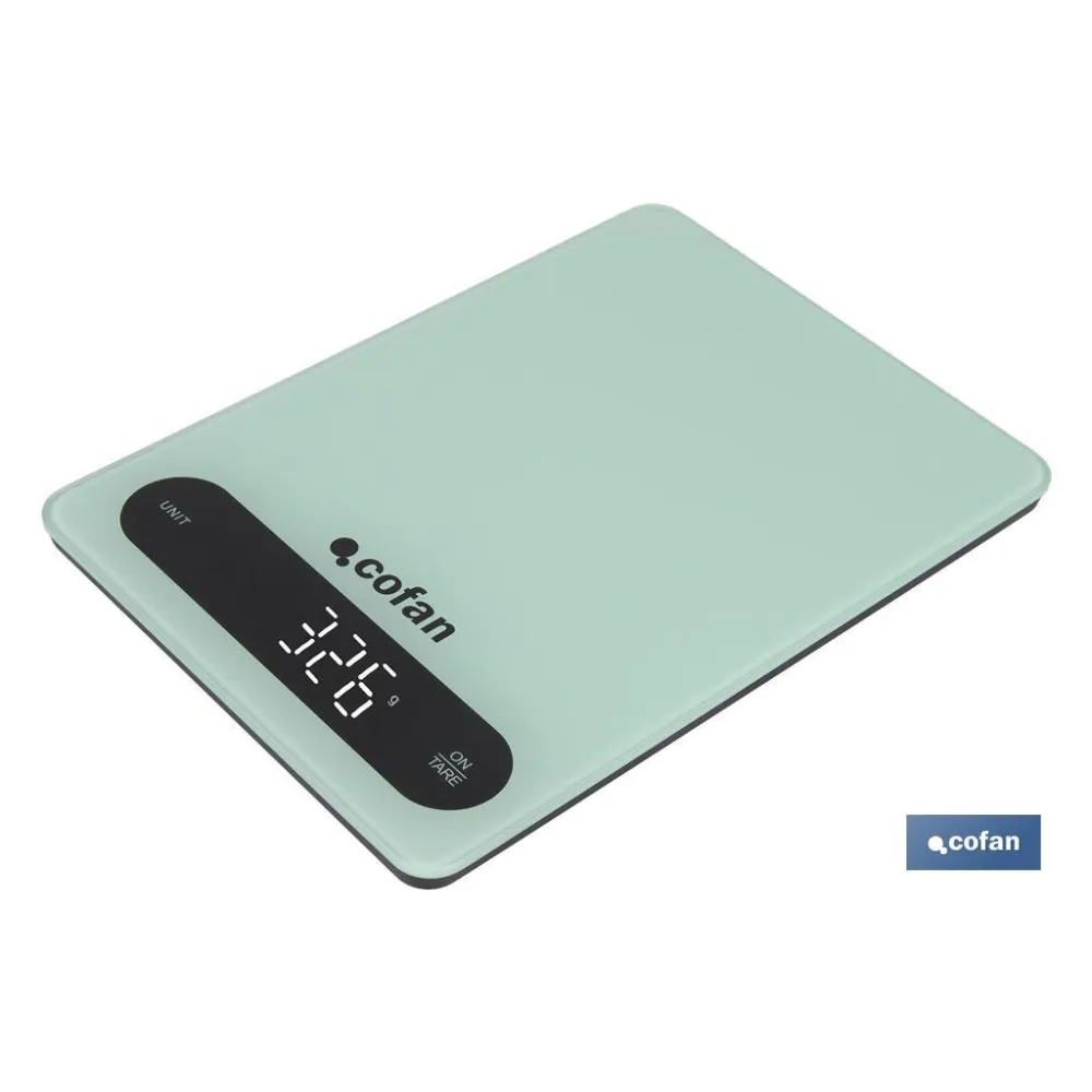 BÁSCULA DE COCINA DIGITAL 10 KG COLOR MENTA (PACK: 1 UDS) - Almacén de Ferretería Acor