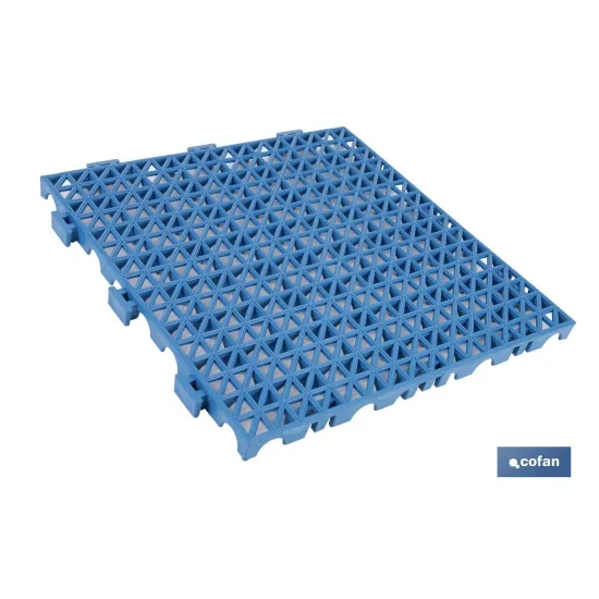 SET DE 4 UDS. LOSETA ALVEOLADA AZUL DE PVC 33 X 33 X 2 CM (PACK: 1 UDS) - Almacén de Ferretería Acor