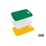 TABLA CORTE CON ASA AMARILLO 30x20x1,5 cm. MODELO CHIPS (PACK: 1 UDS) - Almacén de Ferretería Acor