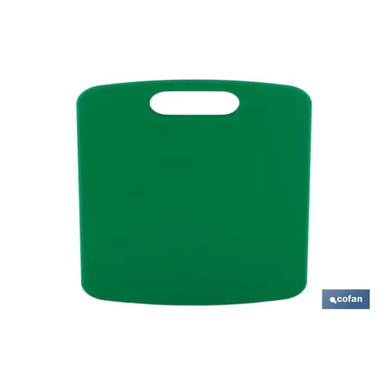 TABLA CORTE CON ASA VERDE 34X24X1.5cm MODELO CHIPS (PACK: 1 UDS) - Almacén de Ferretería Acor