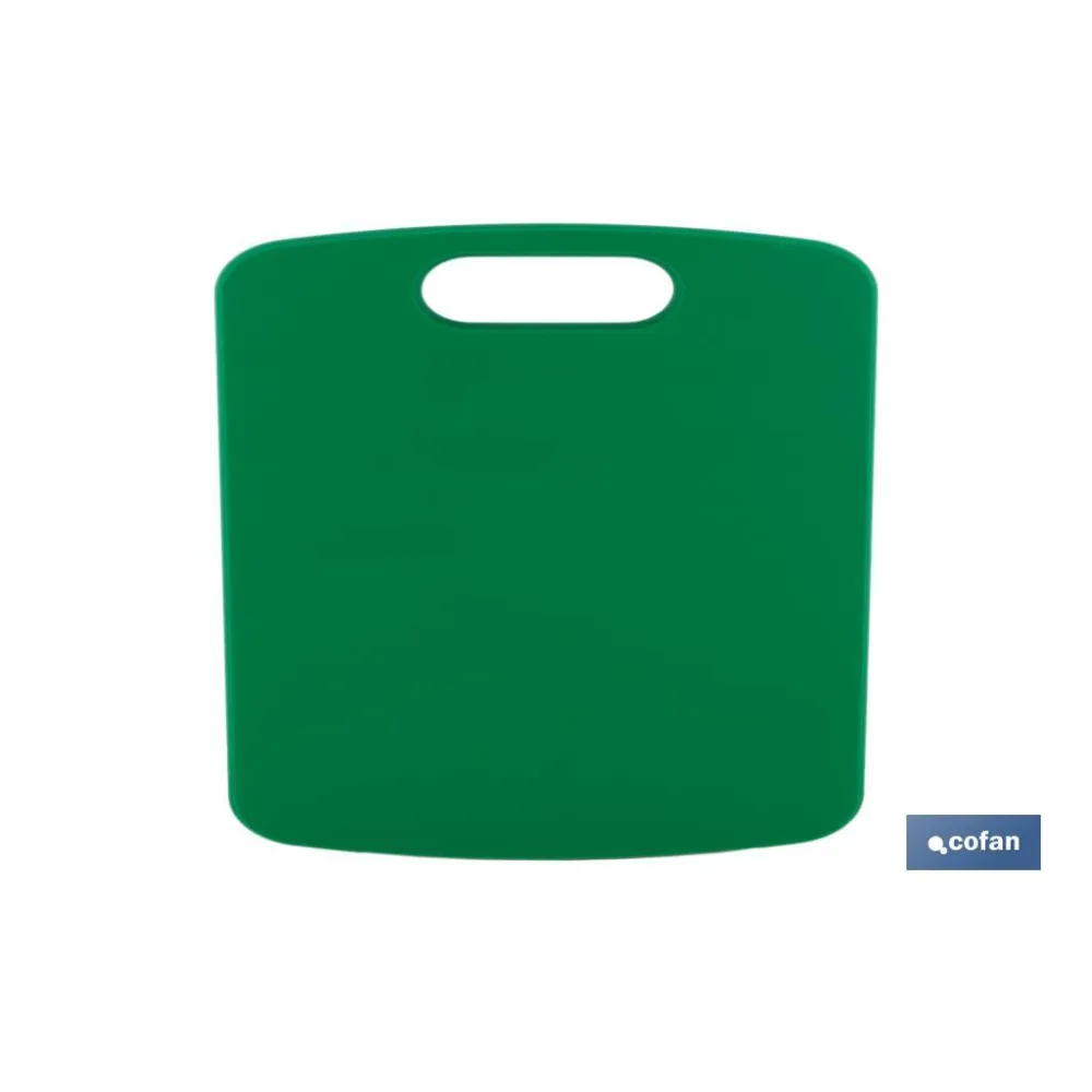 TABLA CORTE CON ASA VERDE 34X24X1.5cm MODELO CHIPS (PACK: 1 UDS) - Almacén de Ferretería Acor