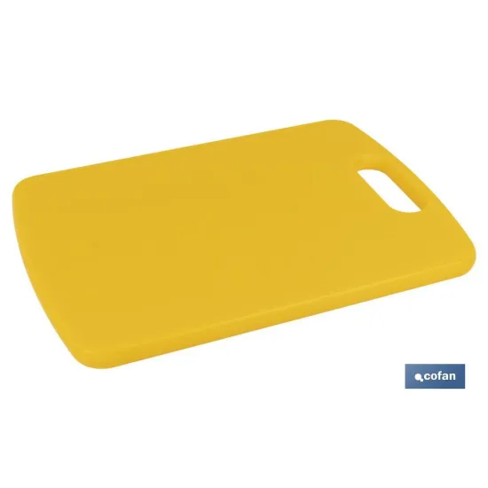 TABLA CORTE CON ASA AMARILLO 34X24X1.5cm MODELO CHIPS (PACK: 1 UDS) - Almacén de Ferretería Acor
