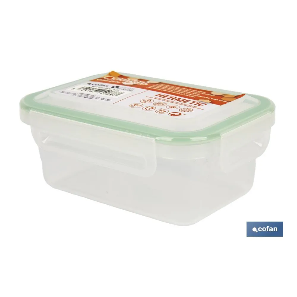 FIAMBRERA VERDE RECTANGULAR CON JUNTA BI-MATERIA MODELO YUBA 0,5 L (PACK: 1 UDS) - Almacén de Ferretería Acor