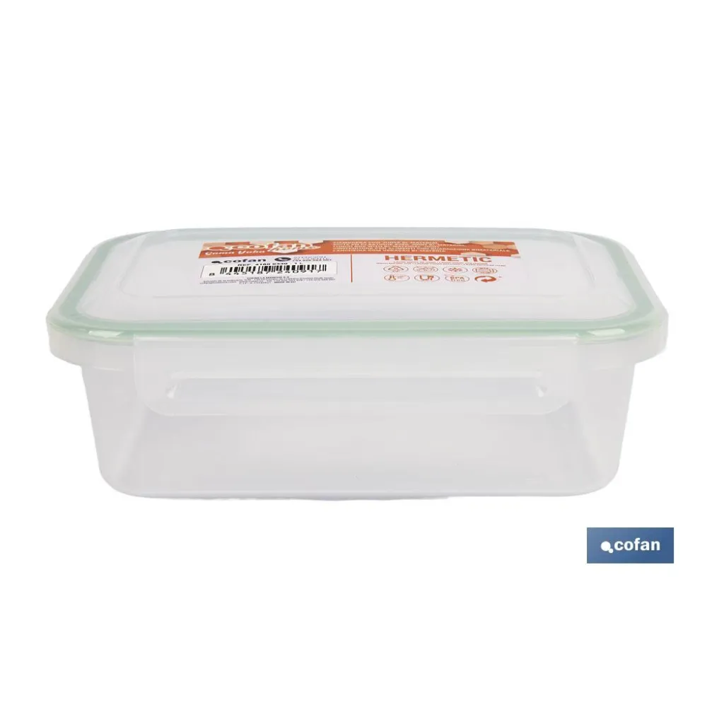 FIAMBRERA VERDE RECTANGULAR CON JUNTA BI-MATERIA MODELO YUBA 1 L (PACK: 1 UDS) - Almacén de Ferretería Acor
