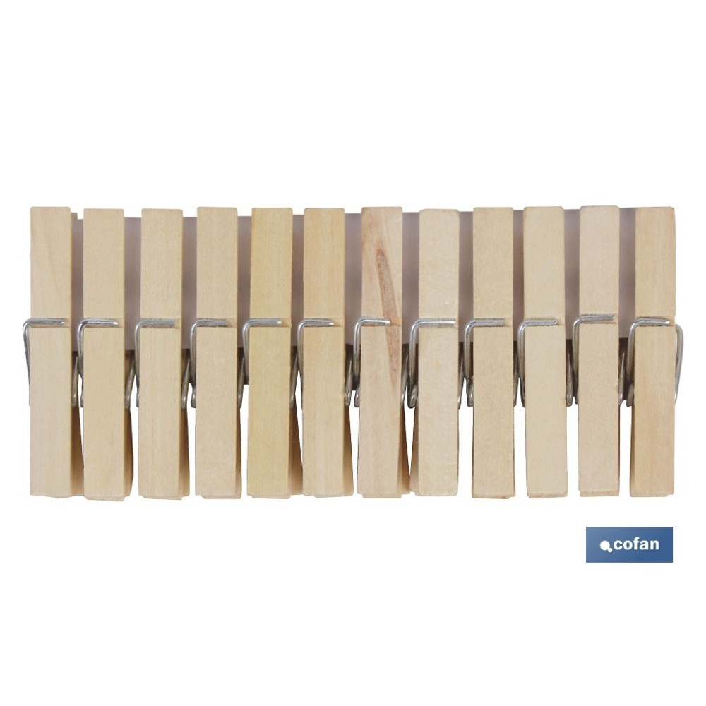 PACK 24 UDS PINZAS MADERA PRIMERA CALIDAD 7cm