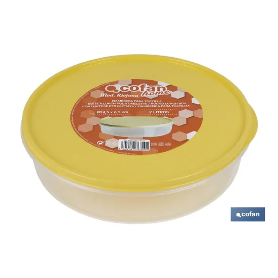 FIAMBRERA TORTILLA REDONDA AMARILLO  24.5X6.5cm (PACK: 6 UDS) - Almacén de Ferretería Acor