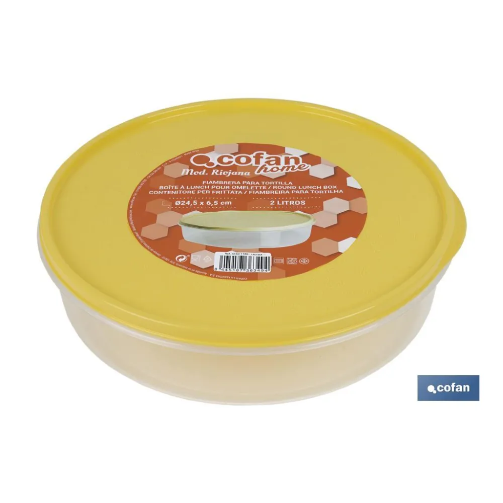 FIAMBRERA TORTILLA REDONDA AMARILLO  24.5X6.5cm (PACK: 6 UDS) - Almacén de Ferretería Acor