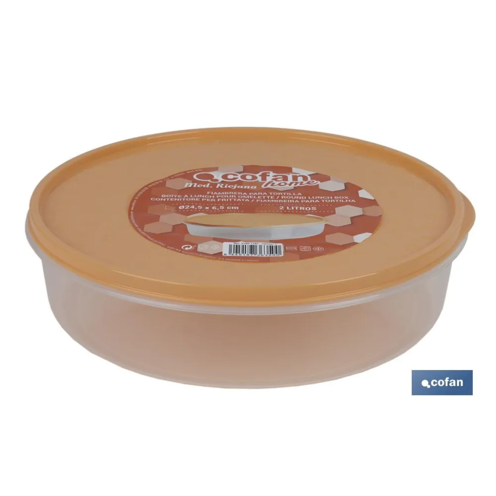 FIAMBRERA TORTILLA REDONDA NARANJA   24.5X6.5cm (PACK: 6 UDS) - Almacén de Ferretería Acor