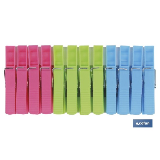 PACK 24 UDS PINZAS PLÁSTICO STANDAR 7cm