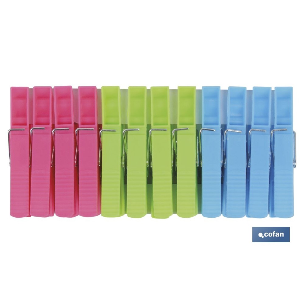 PACK 24 UDS PINZAS PLÁSTICO STANDAR 7cm