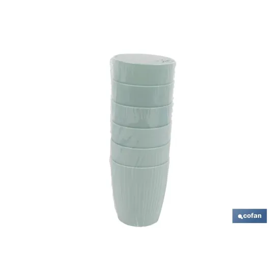 VASO DE AGUA VERDE AGUA MODELO NARA 400ml (PACK: 6 UDS) - Almacén de Ferretería Acor