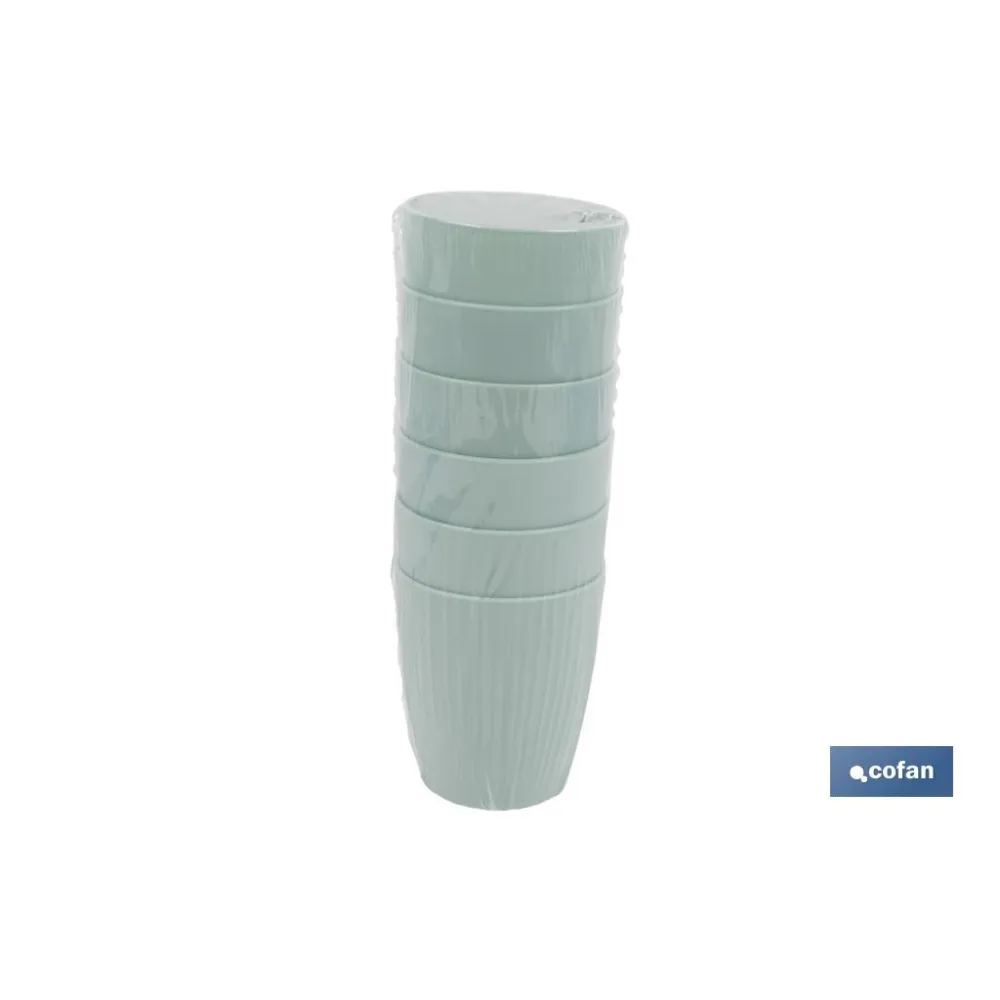 VASO DE AGUA VERDE AGUA MODELO NARA 400ml (PACK: 6 UDS) - Almacén de Ferretería Acor