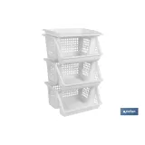 VERDULERO BLANCO 3 CESTAS  62X39X32 cm (PACK: 1 UDS) - Almacén de Ferretería Acor