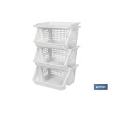 VERDULERO BLANCO 3 CESTAS  62X39X32 cm (PACK: 1 UDS) - Almacén de Ferretería Acor