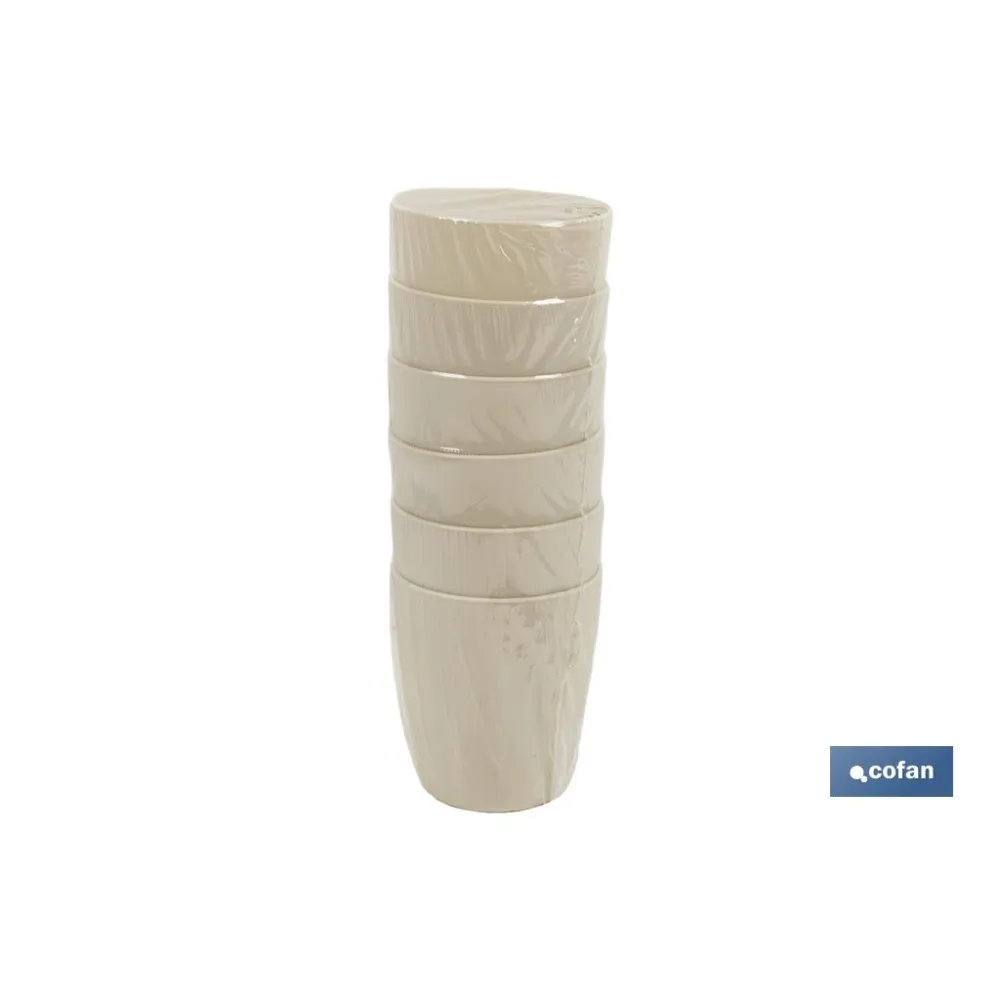VASO DE AGUA BEIGE  MODELO NARA 400ml (PACK: 6 UDS) - Almacén de Ferretería Acor