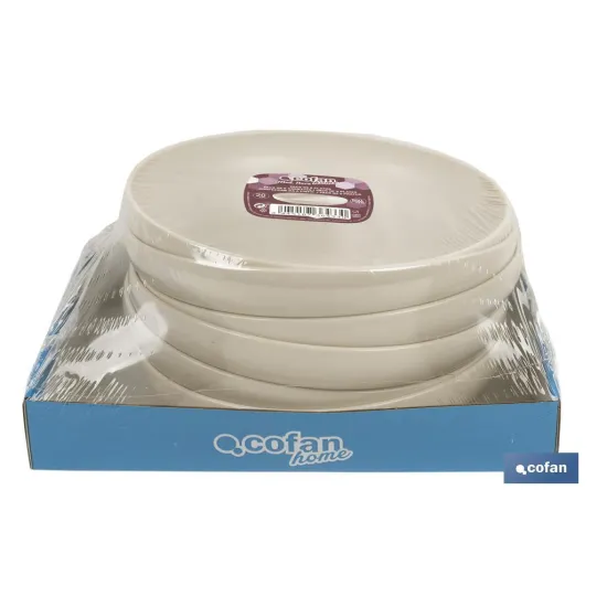 PLATO BEIGE 20cm MODELO NARA 850ml (PACK: 6 UDS) - Almacén de Ferretería Acor