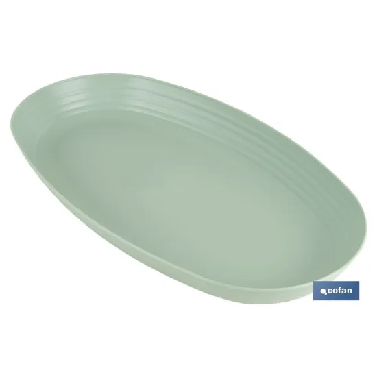 FUENTE OVALADA VERDE AGUA 39 x22x 4,5 cm MODELO NARA 2000ml venta unitaria (PACK: 1 UDS) - Almacén de Ferretería Acor