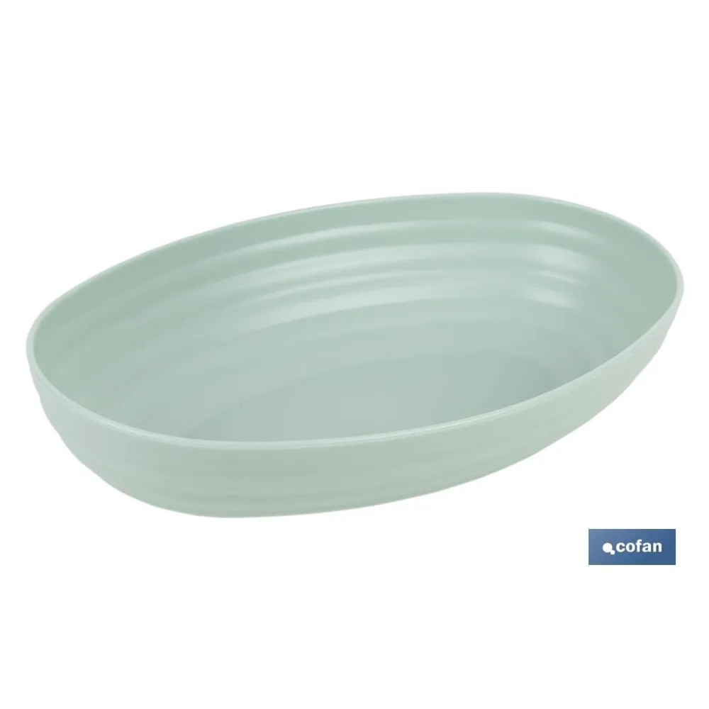 FUENTE OVALADA VERDE AGUA 24X16X5.5cm MODELO NARA 1080ml (PACK: 6 UDS) - Almacén de Ferretería Acor