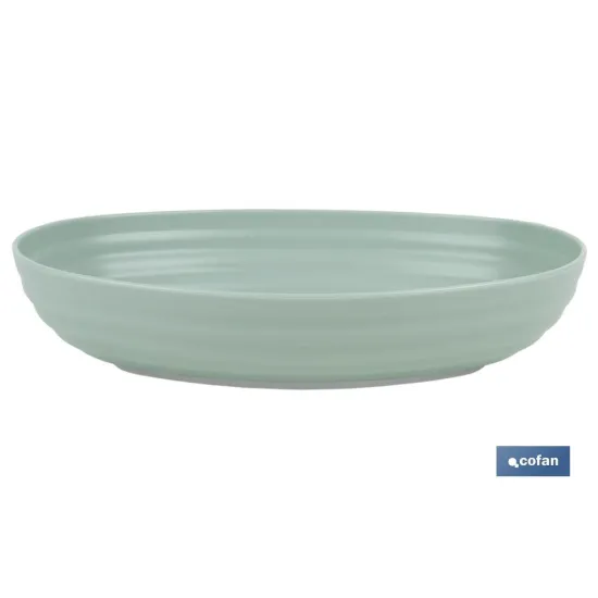 FUENTE OVALADA VERDE AGUA 24X16X5.5cm MODELO NARA 1080ml (PACK: 6 UDS) - Almacén de Ferretería Acor