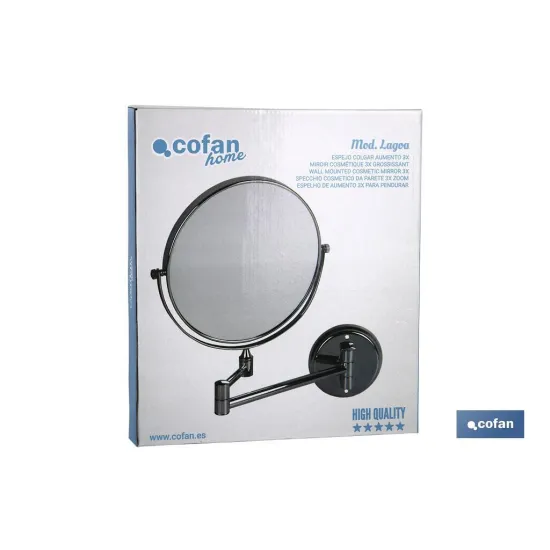 ESPEJO REDONDO BAÑO AUMENTO 3x GAMA LAGOA INOX 304 (PACK: 1 UDS) - Almacén de Ferretería Acor