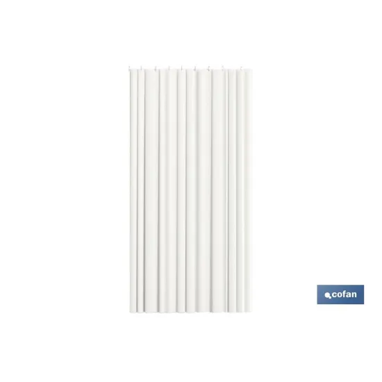 CORTINA DE BAÑO BLANCA  POLIÉSTER COLORES 140x200 (PACK: 1 UDS) - Almacén de Ferretería Acor