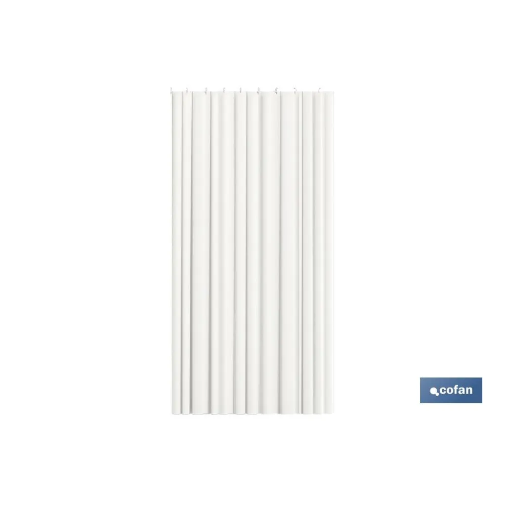 CORTINA DE BAÑO BLANCA  POLIÉSTER COLORES 220x200 (PACK: 1 UDS) - Almacén de Ferretería Acor