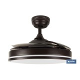 VENTILADOR DE TECHO CON ASPAS DESPLEGABLES Y LUZ LED 106CM 65 W