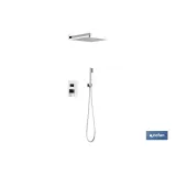 CONJUNTO DE DUCHA EMPOTRADA MONOMANDO CUADRADA CROMADA (PACK: 1 UDS) - Almacén de Ferretería Acor