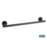 TOALLERO NEGRO MATE DE ACERO CON DISEÑO REDONDO GAMA RIBEIRA 45 X 8 X 5 CM (PACK: 1 UDS) - Almacén de Ferretería Acor