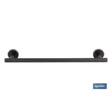 TOALLERO NEGRO MATE DE ACERO CON DISEÑO REDONDO GAMA RIBEIRA 45 X 8 X 5 CM (PACK: 1 UDS) - Almacén de Ferretería Acor