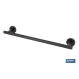 TOALLERO NEGRO MATE DE ACERO CON DISEÑO REDONDO GAMA RIBEIRA 45 X 8 X 5 CM (PACK: 1 UDS) - Almacén de Ferretería Acor