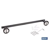 TOALLERO NEGRO MATE DE ACERO CON DISEÑO REDONDO GAMA RIBEIRA 45 X 8 X 5 CM (PACK: 1 UDS) - Almacén de Ferretería Acor