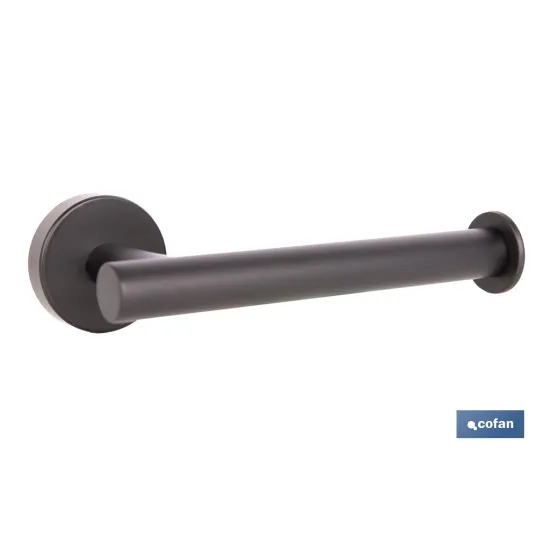 PORTARROLLOS/TOALLERO NEGRO MATE DE ACERO CON DISEÑO REDONDO GAMA RIBEIRA 16,5 X 8 X 5 CM - Almacén de Ferretería Acor