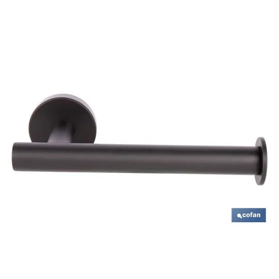PORTARROLLOS/TOALLERO NEGRO MATE DE ACERO CON DISEÑO REDONDO GAMA RIBEIRA 16,5 X 8 X 5 CM - Almacén de Ferretería Acor