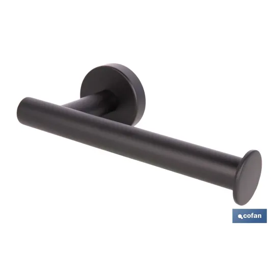 PORTARROLLOS/TOALLERO NEGRO MATE DE ACERO CON DISEÑO REDONDO GAMA RIBEIRA 16,5 X 8 X 5 CM - Almacén de Ferretería Acor