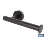 PORTARROLLOS/TOALLERO NEGRO MATE DE ACERO CON DISEÑO REDONDO GAMA RIBEIRA 16,5 X 8 X 5 CM - Almacén de Ferretería Acor