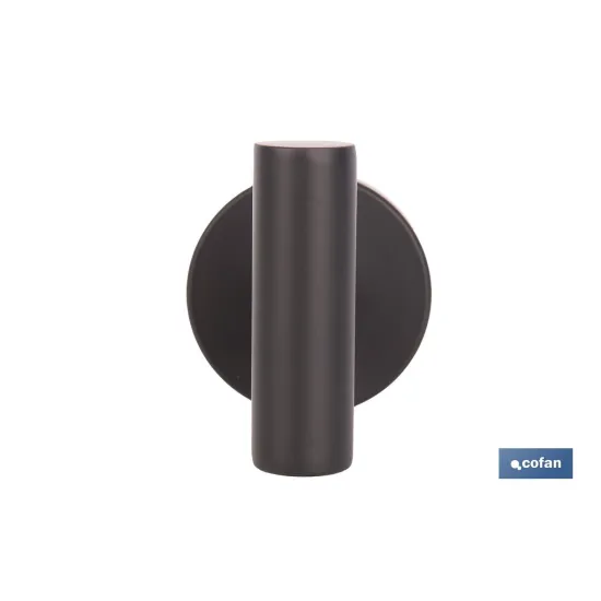 PERCHA NEGRA MATE DE ACERO CON DISEÑO REDONDO GAMA RIBEIRA 5 X 5 X 6 CM (PACK: 1 UDS) - Almacén de Ferretería Acor